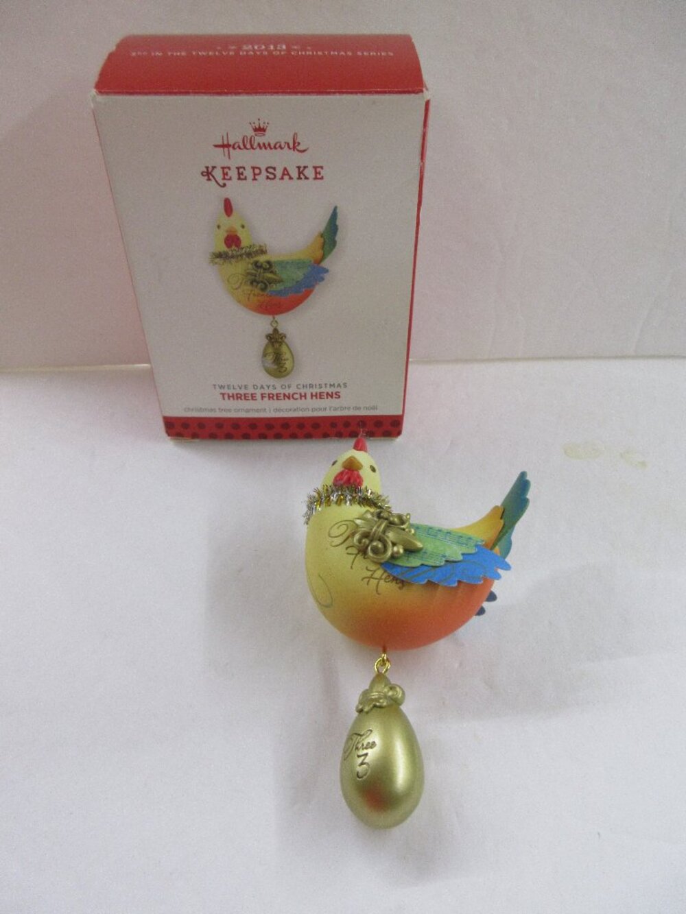 2013 Three French Hens  #3 Twelve Days Of Christmas Hallmark Keepsake Ornament